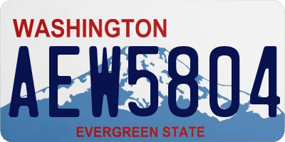 WA license plate AEW5804