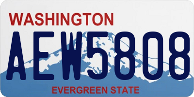 WA license plate AEW5808