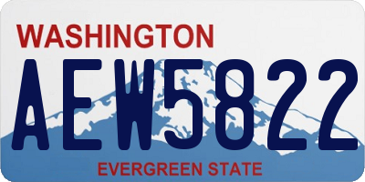 WA license plate AEW5822