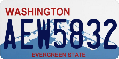 WA license plate AEW5832
