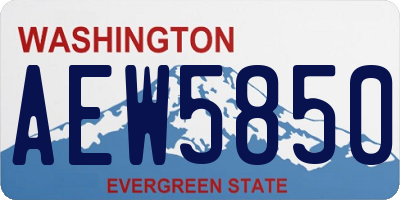WA license plate AEW5850