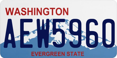 WA license plate AEW5960
