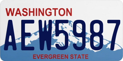 WA license plate AEW5987