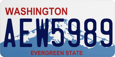 WA license plate AEW5989