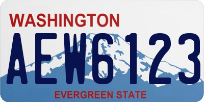 WA license plate AEW6123