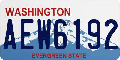WA license plate AEW6192