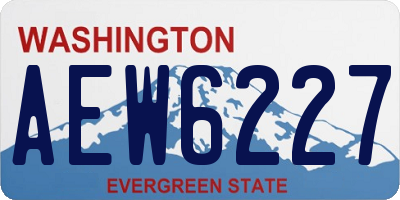 WA license plate AEW6227