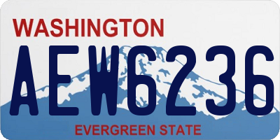 WA license plate AEW6236