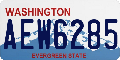 WA license plate AEW6285