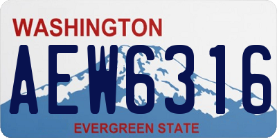 WA license plate AEW6316