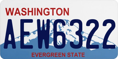 WA license plate AEW6322