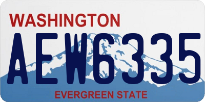 WA license plate AEW6335
