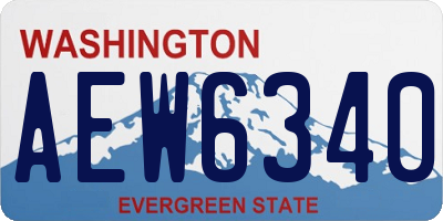 WA license plate AEW6340