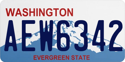 WA license plate AEW6342