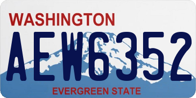 WA license plate AEW6352
