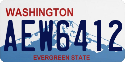 WA license plate AEW6412