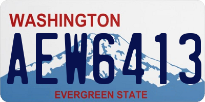 WA license plate AEW6413