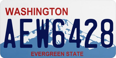 WA license plate AEW6428