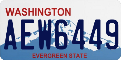 WA license plate AEW6449