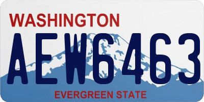 WA license plate AEW6463