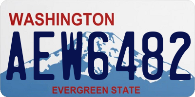 WA license plate AEW6482