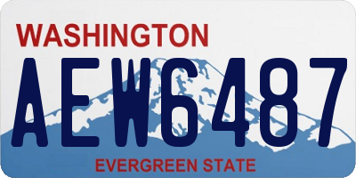 WA license plate AEW6487