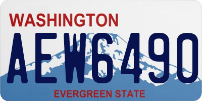 WA license plate AEW6490