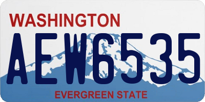 WA license plate AEW6535