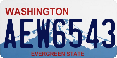 WA license plate AEW6543