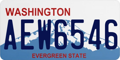 WA license plate AEW6546