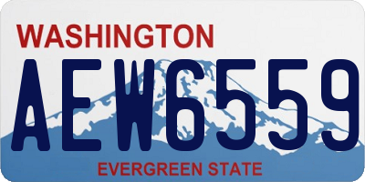 WA license plate AEW6559
