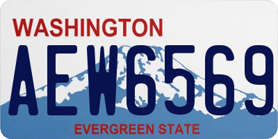 WA license plate AEW6569