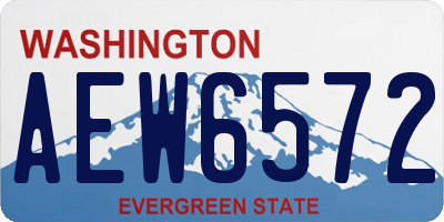 WA license plate AEW6572