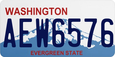 WA license plate AEW6576