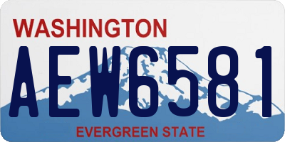 WA license plate AEW6581