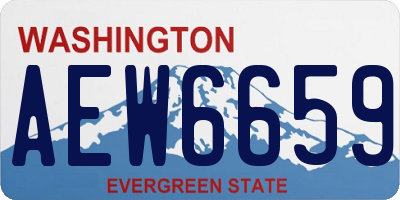 WA license plate AEW6659