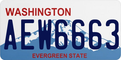 WA license plate AEW6663