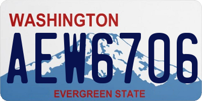 WA license plate AEW6706