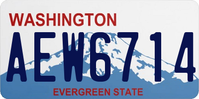 WA license plate AEW6714