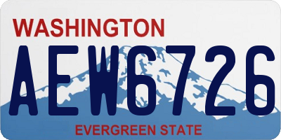WA license plate AEW6726