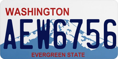 WA license plate AEW6756