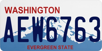 WA license plate AEW6763