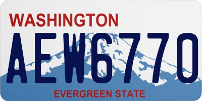 WA license plate AEW6770