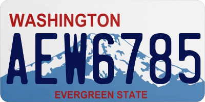 WA license plate AEW6785