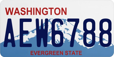 WA license plate AEW6788