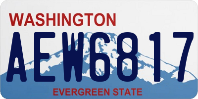 WA license plate AEW6817