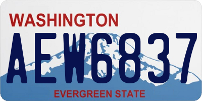 WA license plate AEW6837