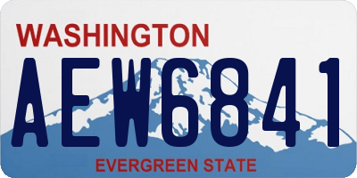 WA license plate AEW6841