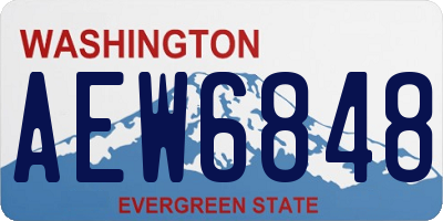 WA license plate AEW6848