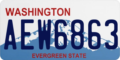 WA license plate AEW6863